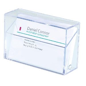 Material de Identificación: caja transparente para tarjetas